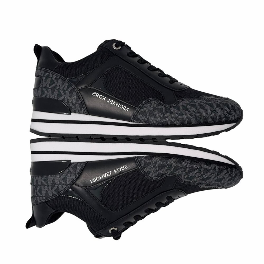 ✨MICHAEL KORS Wilma Trainer Sz 6.5 Women shoes Casual Sneakers Black 49S1WIFS1D✨ - Picture 2 of 10